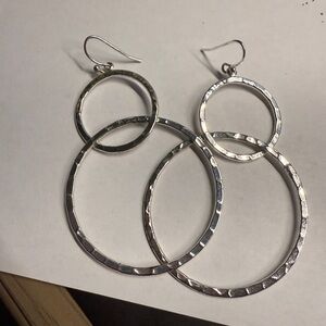 Elegant Silver Hoop Earrings (2 pairs for $10)